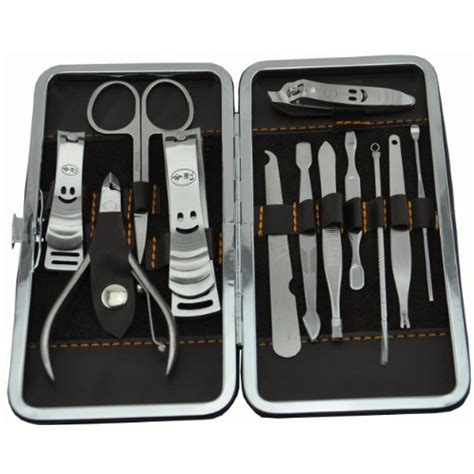 stainless steel manicure set.